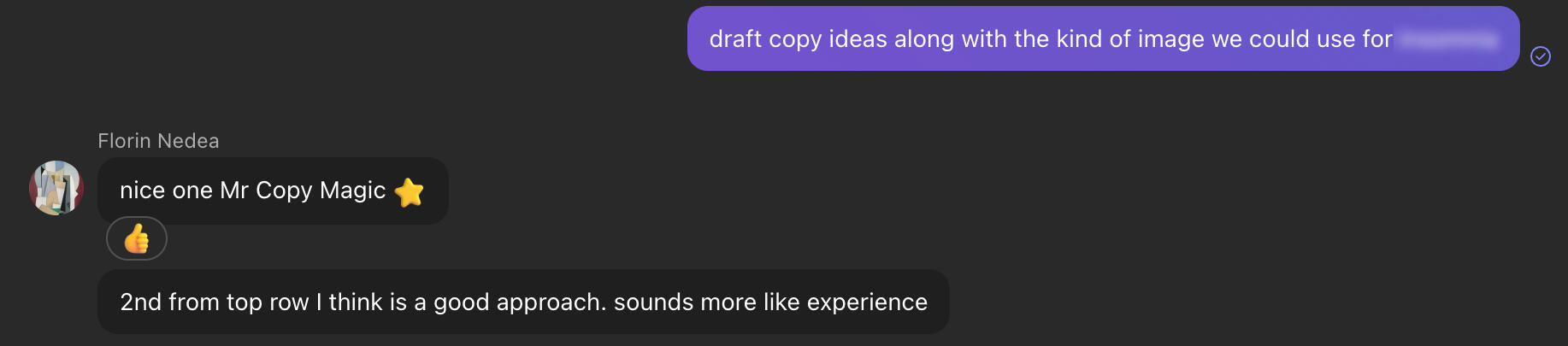 Facebook Ads & email copy - always nice when you get called "Mr Copy".